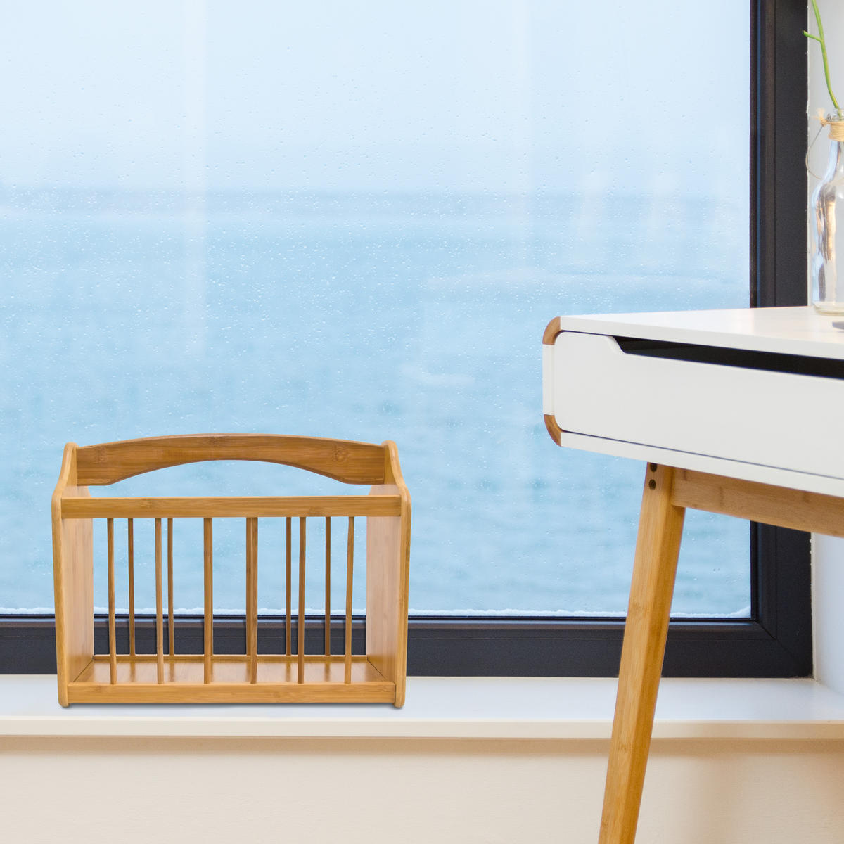 ZEITUNGSSTÄNDER - Hellbraun, Holz (33/21/42cm) - Relaxdays