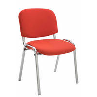 BESUCHERSTUHL Keen mit Stoffbezug, Gestell in Chromoptik / Bezug Rot - Chromfarben/Rot, Textil/Metall (53/83/53cm) - TPFLiving