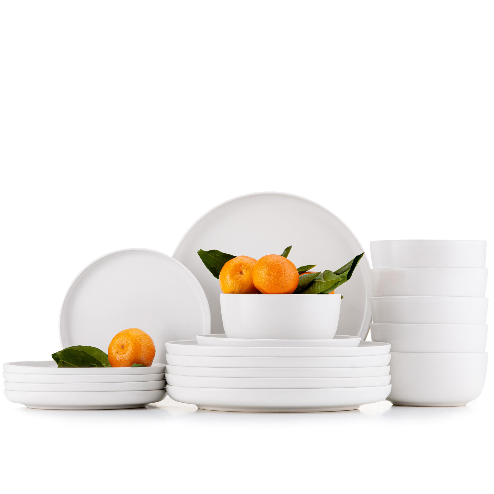 TAFELSERVICE VICTO Schüssel 6 Personen 18-tlg - Weiß, Keramik (27/2/27cm) - KONSIMO®