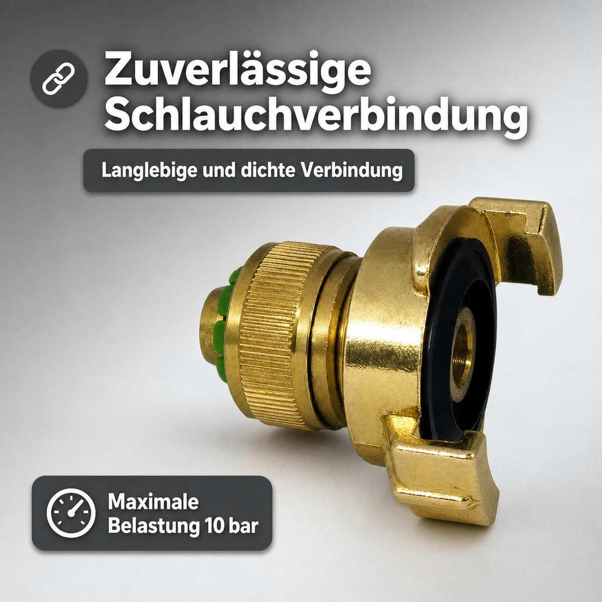 SCHLAUCH Schnellkupplung Messing - Messingfarben, Metall (7/6/8cm) - BONI-SHOP