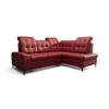 ECKSOFA KONGO RBN16, Eckcouch in L-Form mit Schlaffunktion, Farbe: Rot, Kunstleder, Ottomane Rechts - Rot, Textil (268/210cm) - O-Sofa