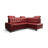 ECKSOFA KONGO RBN16, Eckcouch in L-Form mit Schlaffunktion, Farbe: Rot, Kunstleder, Ottomane Rechts - Rot, Textil (268/210cm) - O-Sofa