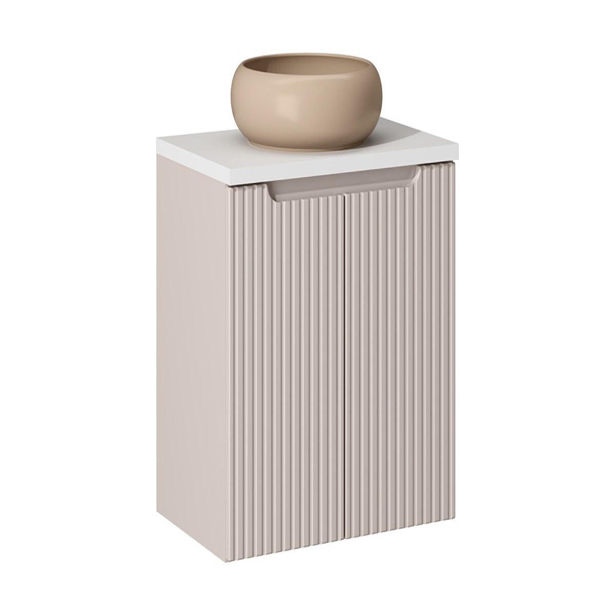 WASCHTISCHKOMBI 60 cm 3 Teile Nova Cashmere N BM153 in Kaschmir Matt/ Weiß Matt - Kaschmir/Weiß, Holz (60/57/40cm)