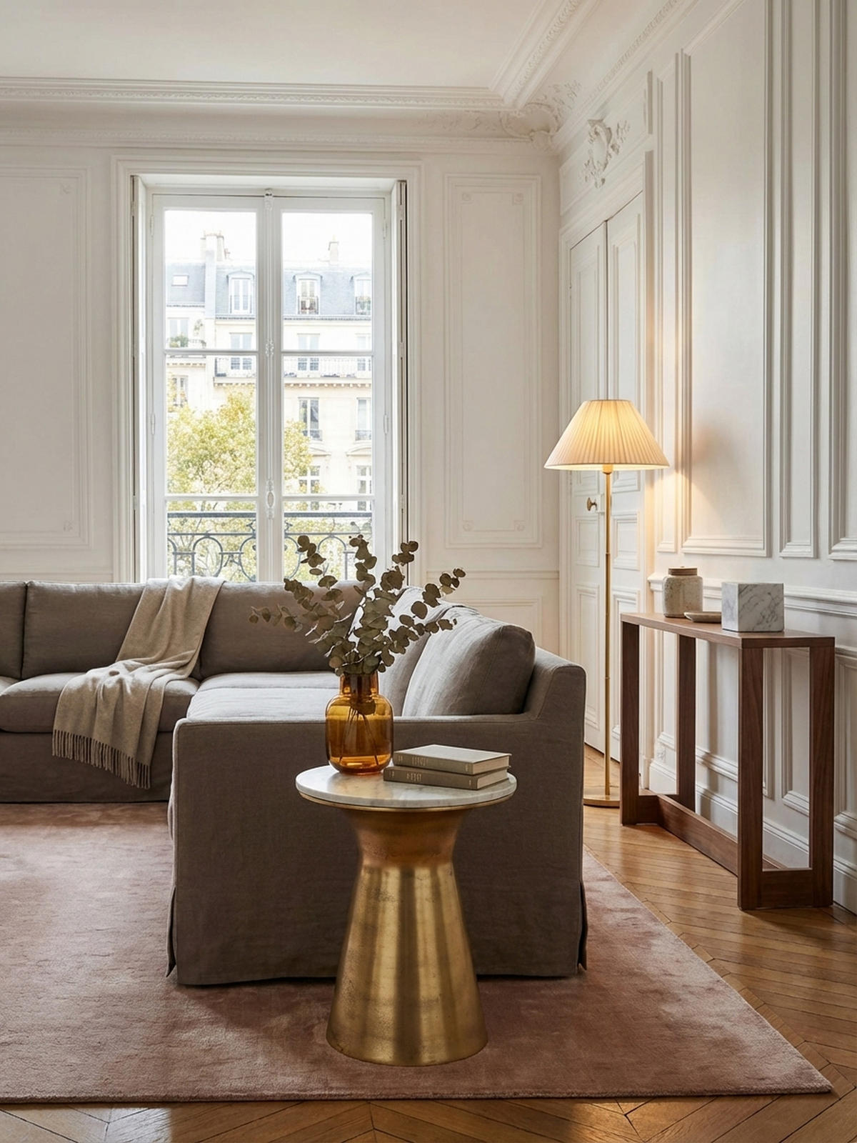 BEISTELLTISCH – Rund Marmor Weiß Metall Goldfarben 35x35x45 cm - Goldfarben/Weiß, Stein/Metall (35/35/45cm) - KADIMA DESIGN