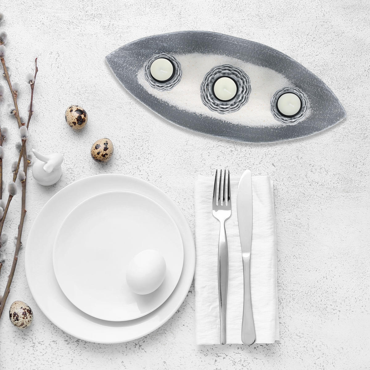 KERZENDEKO - Grau, Naturmaterialien/Holzwerkstoff (7.5cm) - Relaxdays