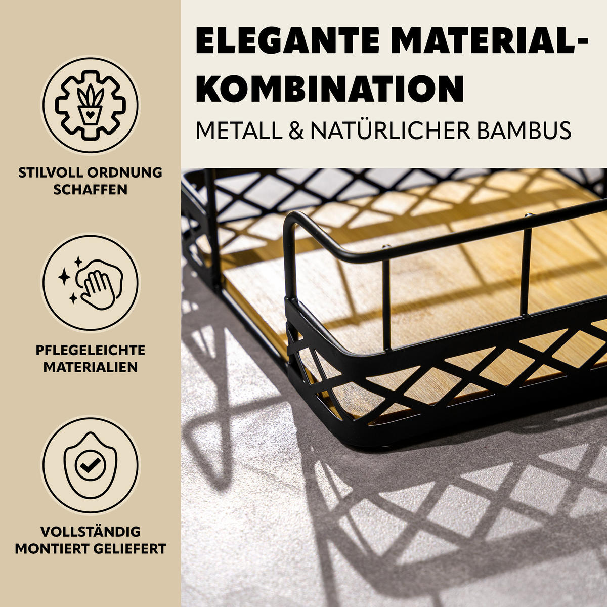 SERVIETTENHALTER, schwarz - Schwarz, Metall (19/19cm) - bremermann