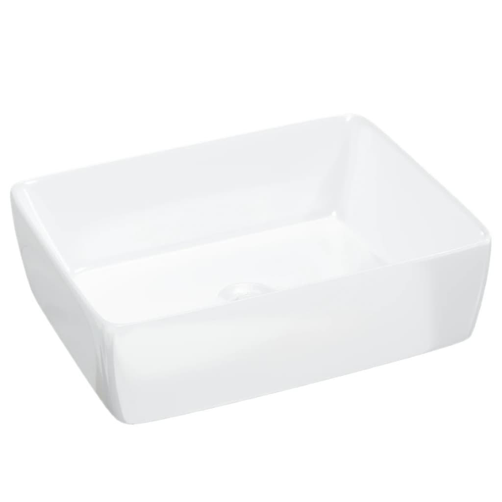 vidaXL Waschbecken Weiß 48x13x37 cm