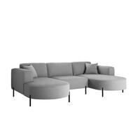 ECKSOFA Designer Modena U Rein stoff Quelle Grau - Grau, Holz (165/299cm) - Kaiser Möbel