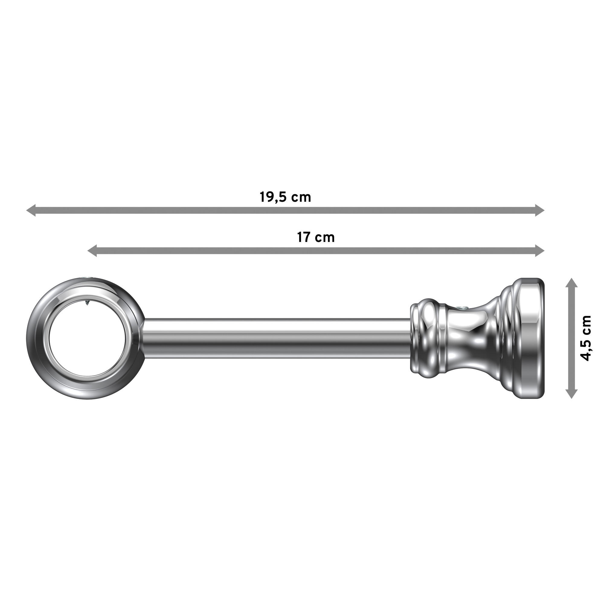 TRÄGER FÜR GARDINENSTANGEN 28 mm Ø, Classic 1-läufig, Chrom - Chromfarben, Kunststoff (19.5/5/5cm) - INTERDECO