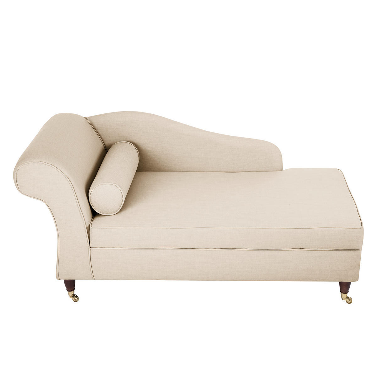 RECAMIERE - Webstoff - Beige, Textil (166/80/77cm) - home24