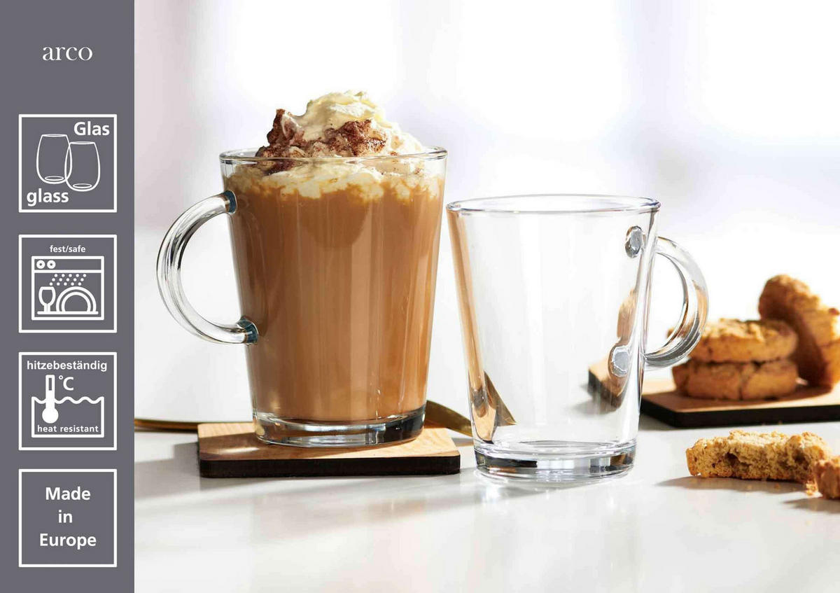 KAFFEE- / GLÜHWEIN-GLÄSER Arco transparent 380 ml 6er Set - Transparent, Glas (0.38L) - Ritzenhoff Breker