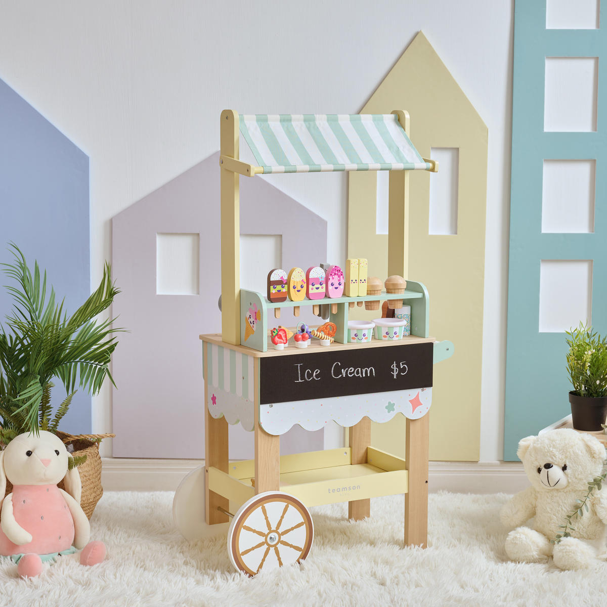 EISSTAND mit 33 Zubehörteilen, 100cm, Minze - Grün, Holz - Teamson Kids