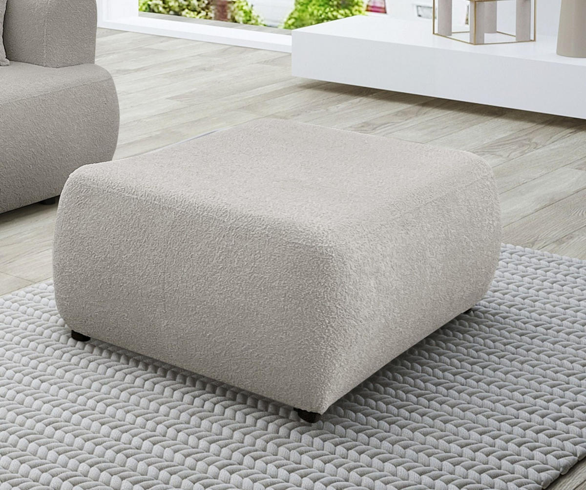 POLSTERHOCKER Anike In Now Or Never - Beige, Holzwerkstoff/Textil (98/42/66cm) - Fun Möbel