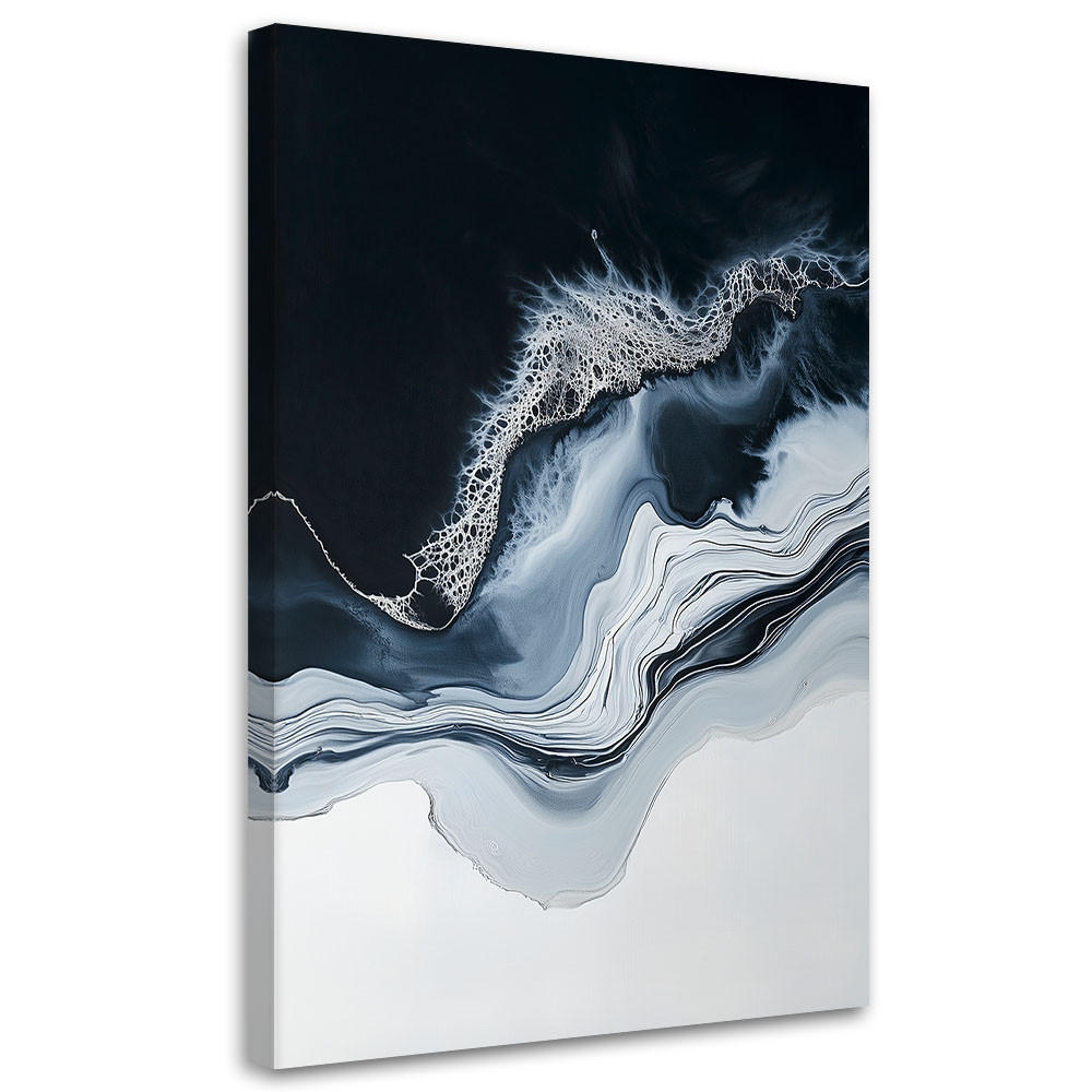 LEINWANDBILD Abstraktion Marmor Grau 80x120cm - Blau, Textil (80/120cm) - Feeby