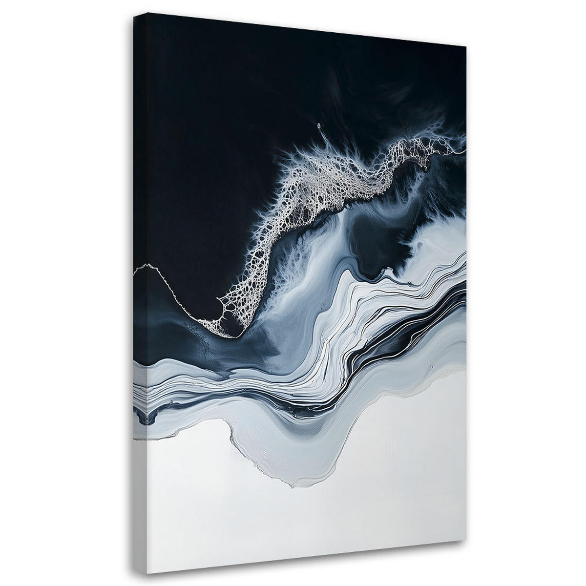 LEINWANDBILD Abstraktion Marmor Grau 80x120cm - Blau, Textil (80/120cm) - Feeby