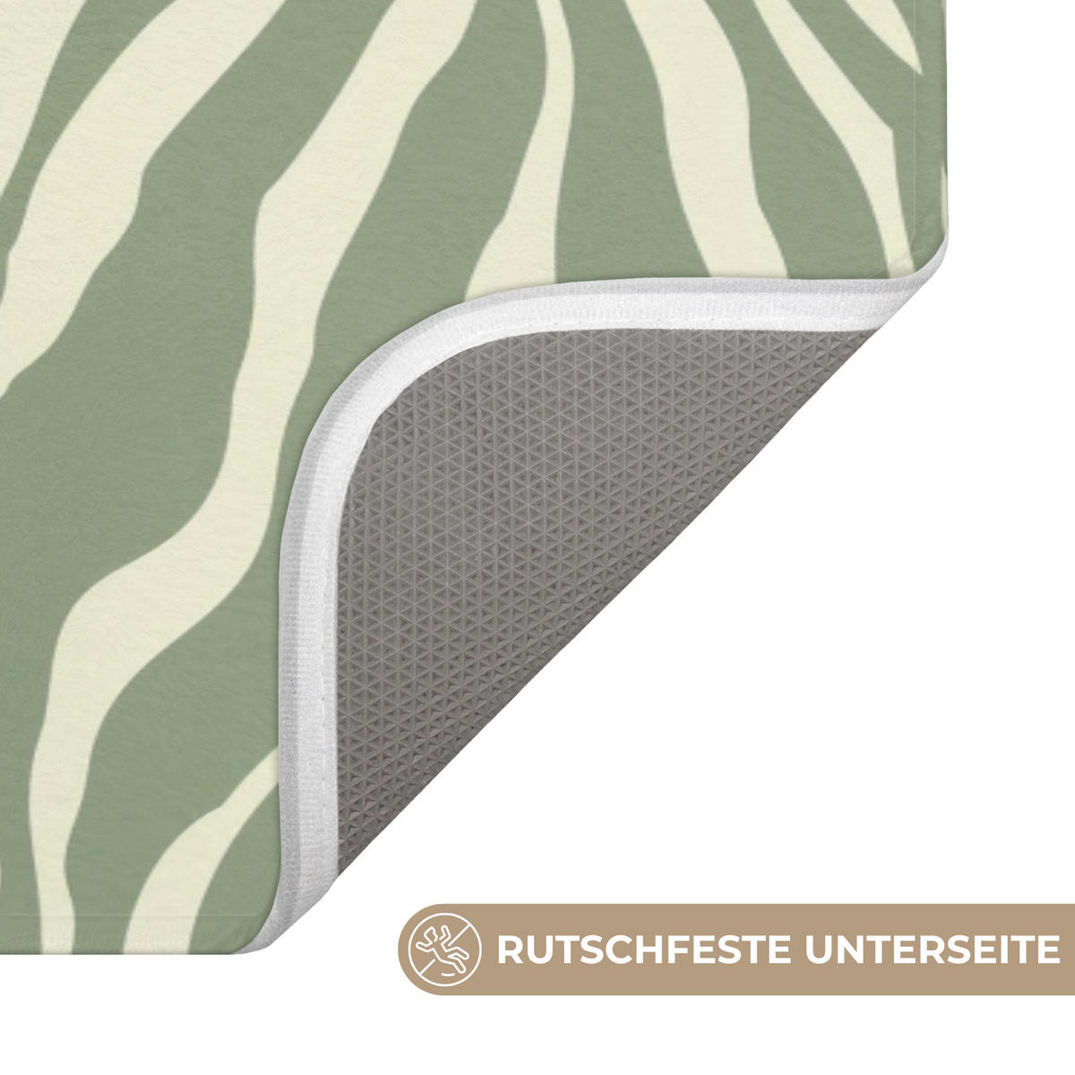 KOUPELNOVÁ PŘEDLOŽKA Zebra - Motiv - zelená 120x60 cm - šalvějově zelená, textil/plast (120/60cm)