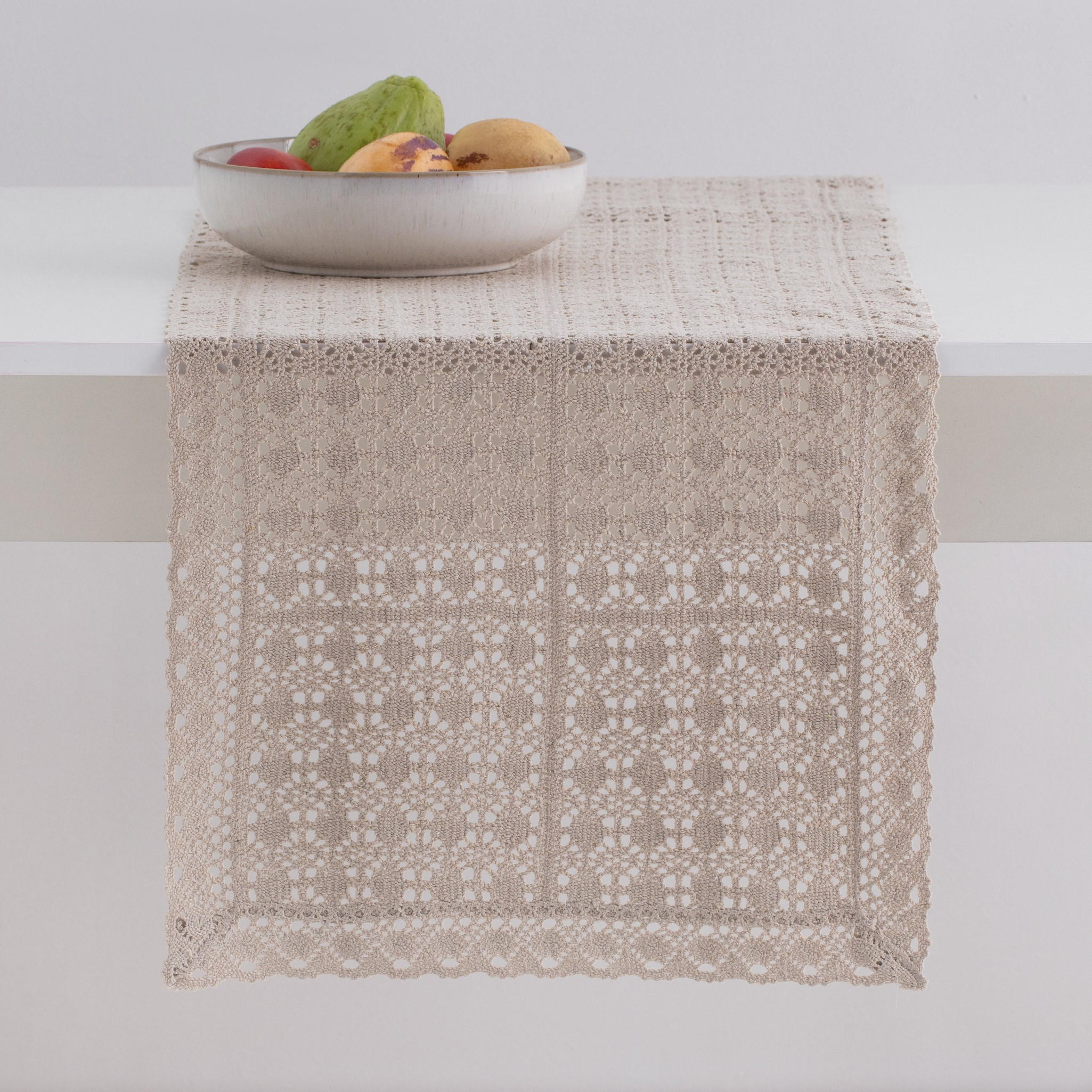 TISCHLÄUFER Folkelips - Beige, Textil (180/40/1cm) - home&you