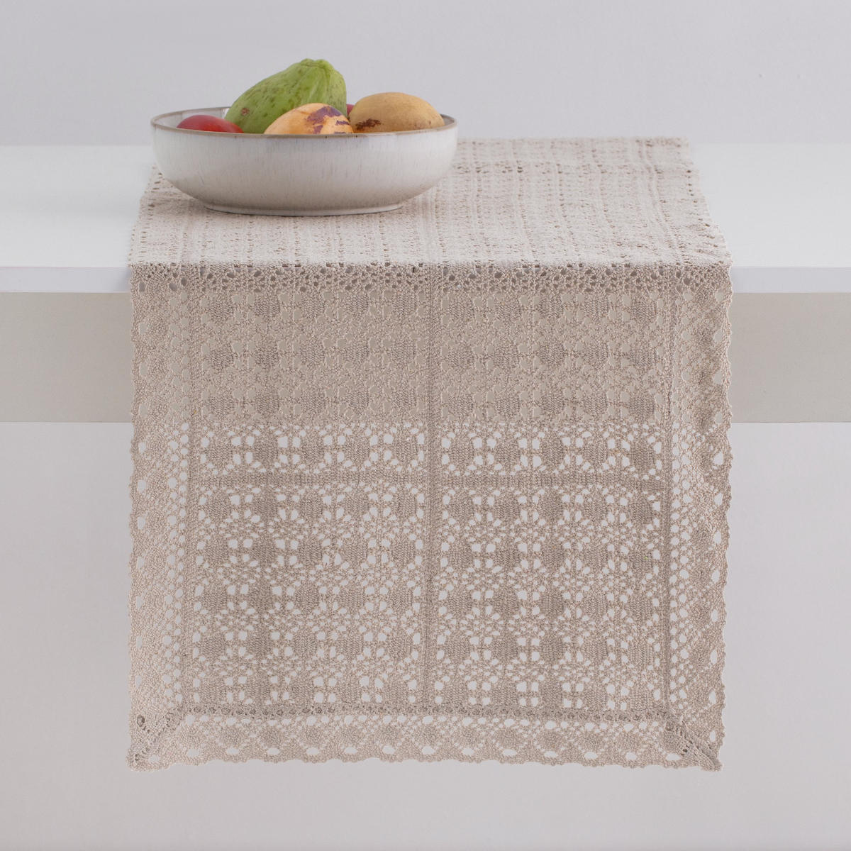 TISCHLÄUFER Folkelips - Beige, Textil (180/40/1cm) - home&you