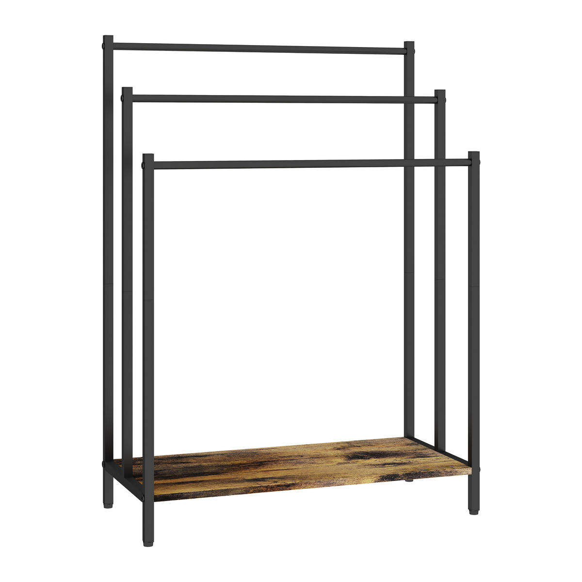 HANDTUCHSTÄNDER - Schwarz, Holzwerkstoff/Metall (60/81/28cm) - Relaxdays