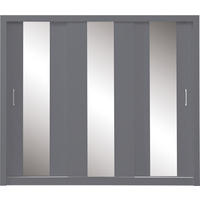 SCHWEBETÜRENSCHRANK MIRA 250/215/60cm 3-türig mit Spiegel Anthrazit - Anthrazit, Holzwerkstoff (250/215/60cm) - MASSENO