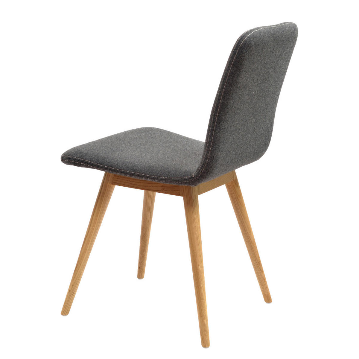 POLSTERSTUHL - Eiche massiv / Stoff, 2er-Set - Anthrazit, Textil (45/85/60cm) - home24