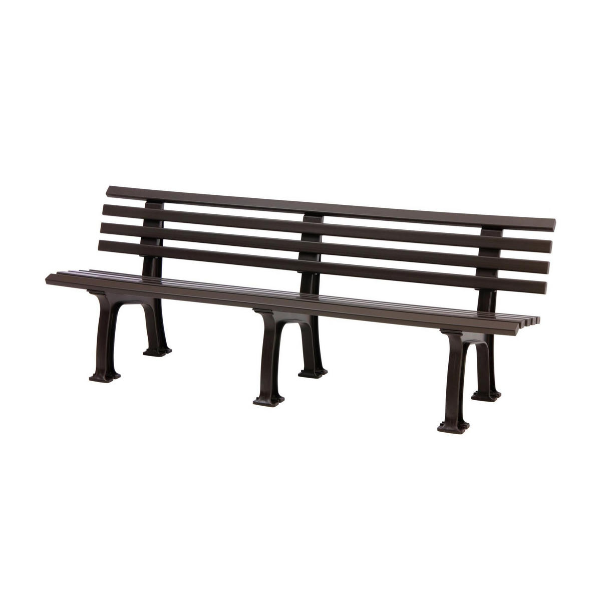 GARTENBANK Antigua 4 Sitzer Braun 74 x 200 x 54 cm Witterungskunststoff & UV Beständiger Kunststoff - Braun, Kunststoff (200/74/54cm) - PROREGAL