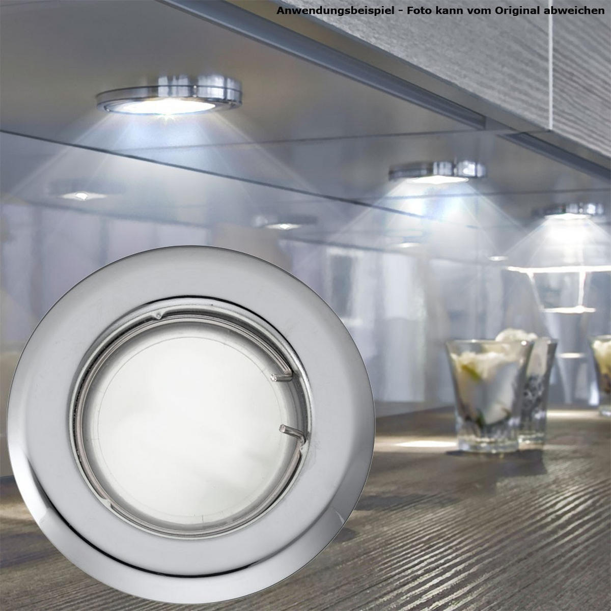 LED EINBAUSTRAHLER Chrom Silber - Silberfarben, Metall (8/8/13.5cm)