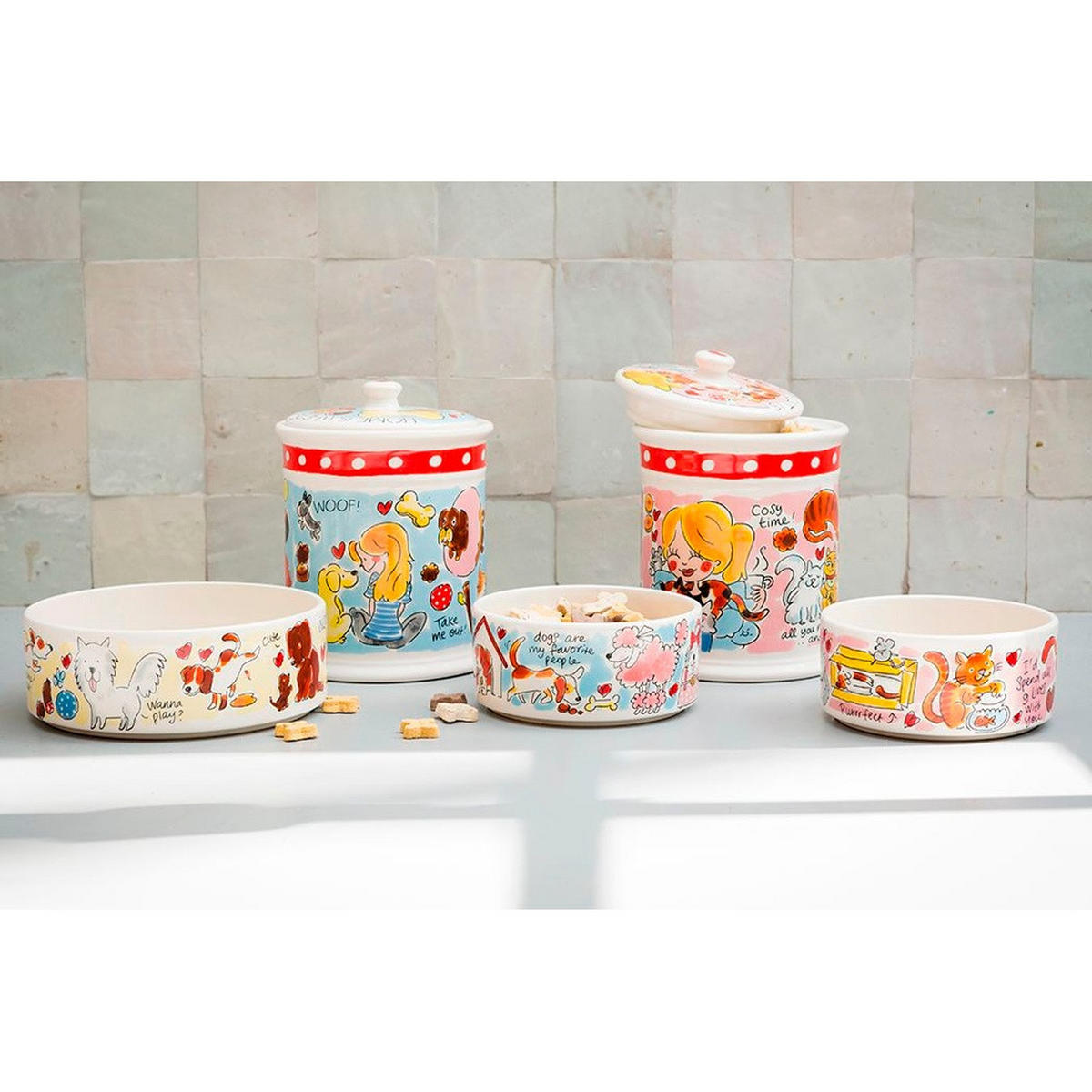 VORRATSDOSE Zuhause ist da, wo die Katze ist in Bunt - 22,5cm - Multicolor, Keramik (16/22/16cm) - Blond Amsterdam