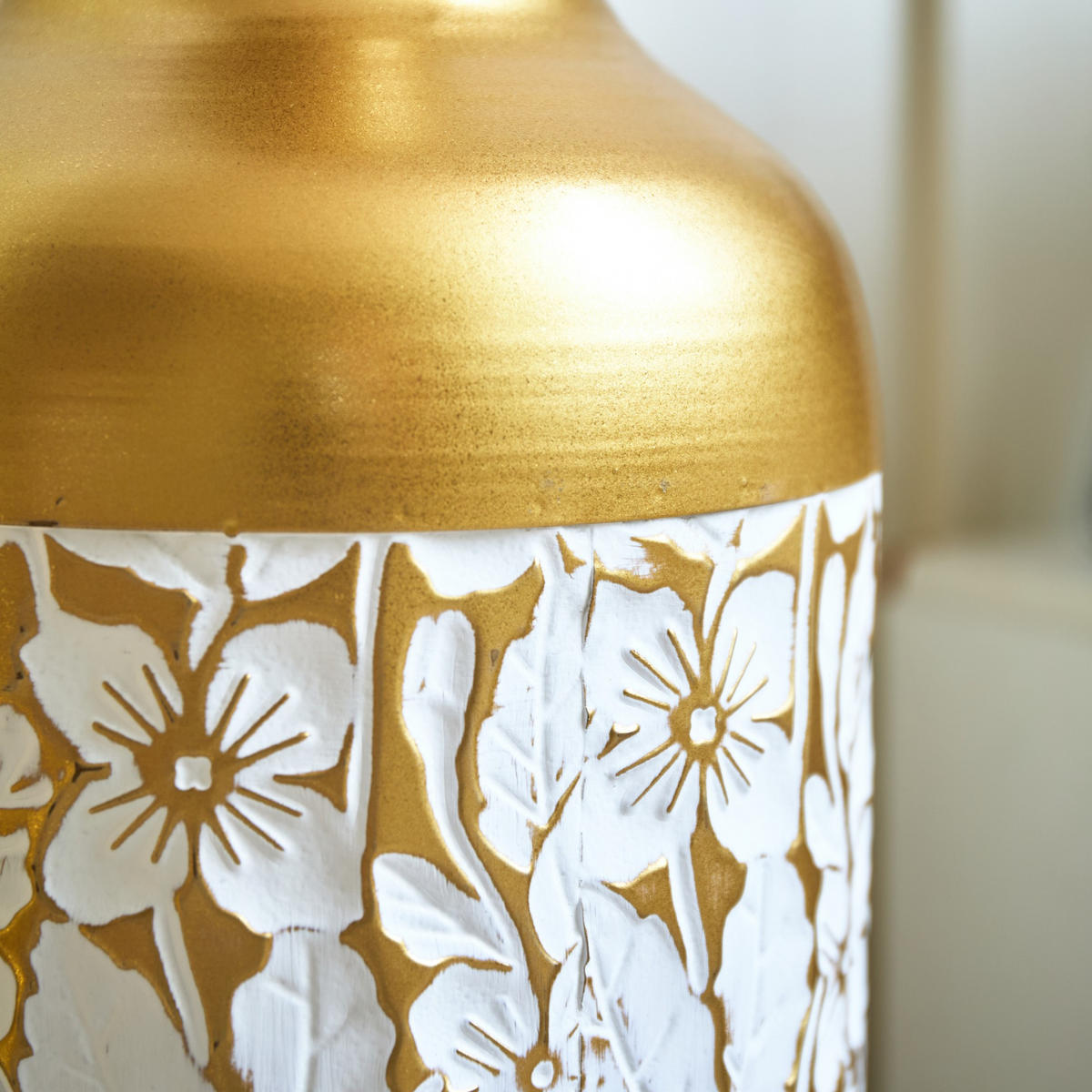 BODENVASE Metallvase,50/66/83 cm,3 tlg.Dekovase,Blume-Goldfarben - Goldfarben, Metall (83cm) - LVHOM