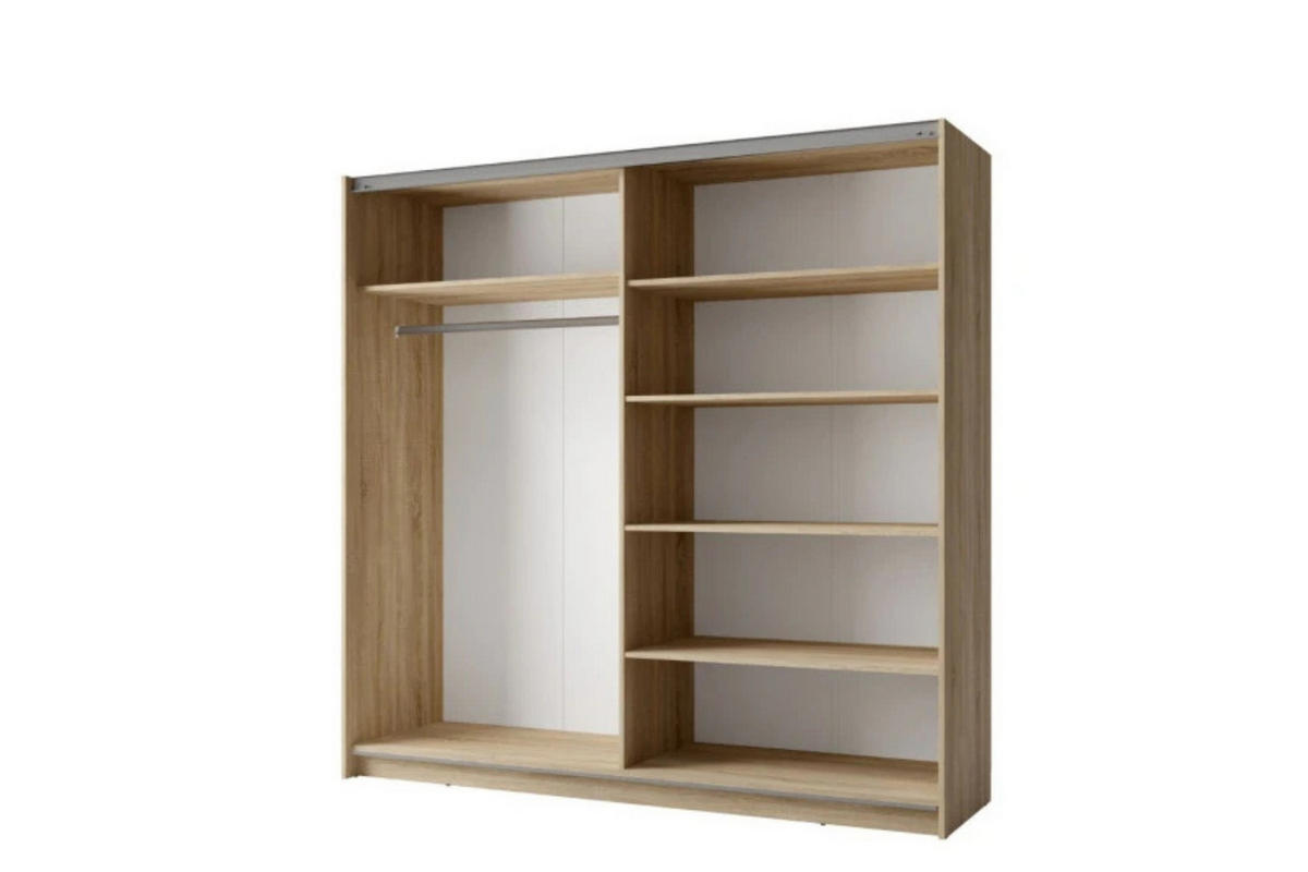 SCHWEBETÜRENSCHRANK ARLO II 200/207 cm in Eiche Sonoma - Eichefarben, Holzwerkstoff (201/59/207cm) - Deine Möbel 24