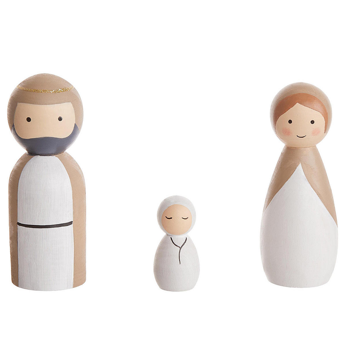 DEKO-KRIPPEN (9-teilig) X-Mas - Beige, Holz (22cm) - Butlers