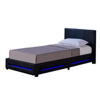 LED BETT ASTRO - Dunkelgrau - Dunkelgrau, Kunststoff - Home Deluxe