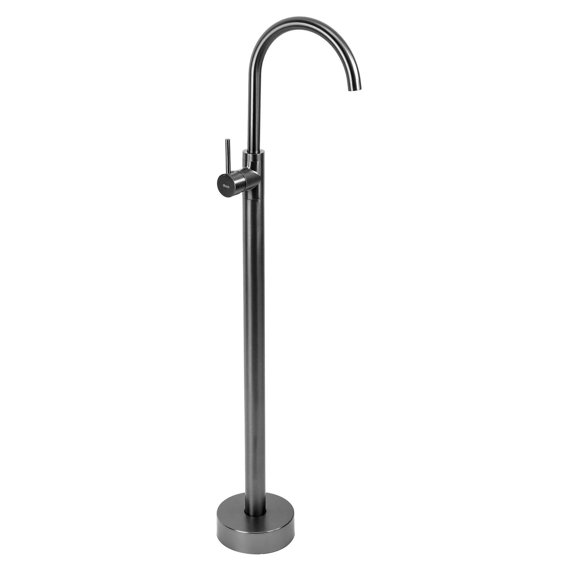 WASCHBECKENARMATUR Freistehend Rea Lungo Titan - Titanfarben, Metall (20/107.5/96cm) - REA