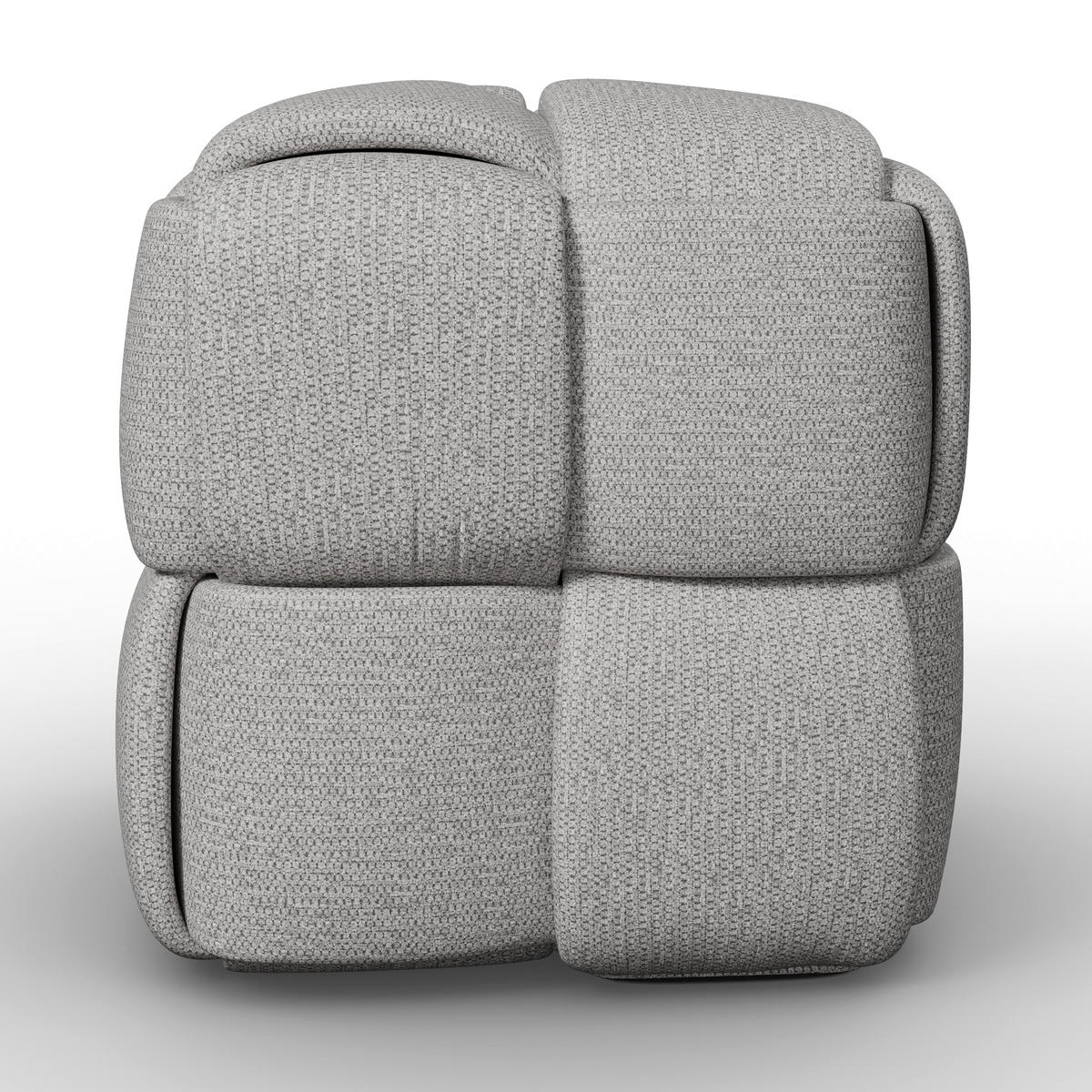 HOCKER Ella Grau Bouclé - Grau, Holz (45/45/45cm)