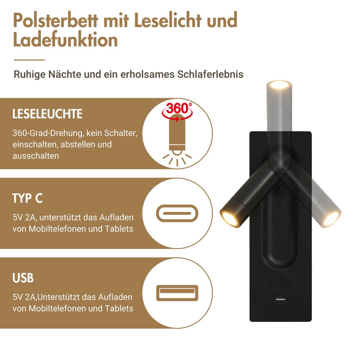 POLSTERBETT 180x200cm Samt Grau mit Stauraum, Leselicht & USB-Funktion - Grau, Textil (180/200cm) - Urban Meuble