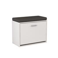 SCHUHBANK Georg Weiß 60 x 49.5 cm mit Auflage - Weiß, Holzwerkstoff (60/49.5/30cm) - Vicco