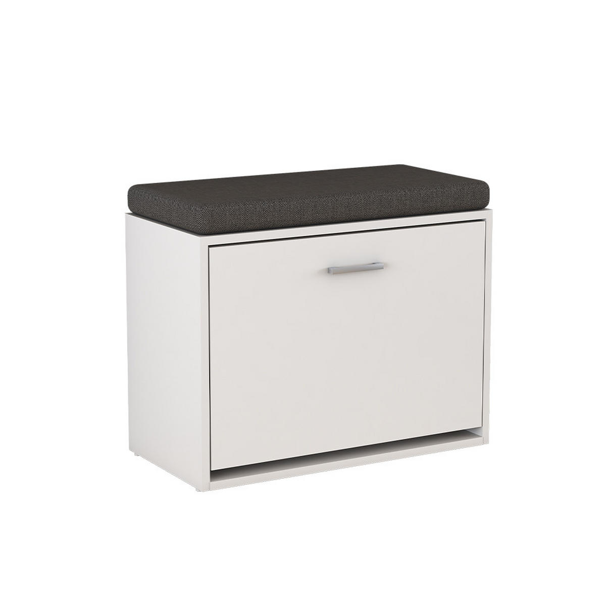 SCHUHBANK Georg Weiß 60 x 49.5 cm mit Auflage - Weiß, Holzwerkstoff (60/49.5/30cm) - Vicco