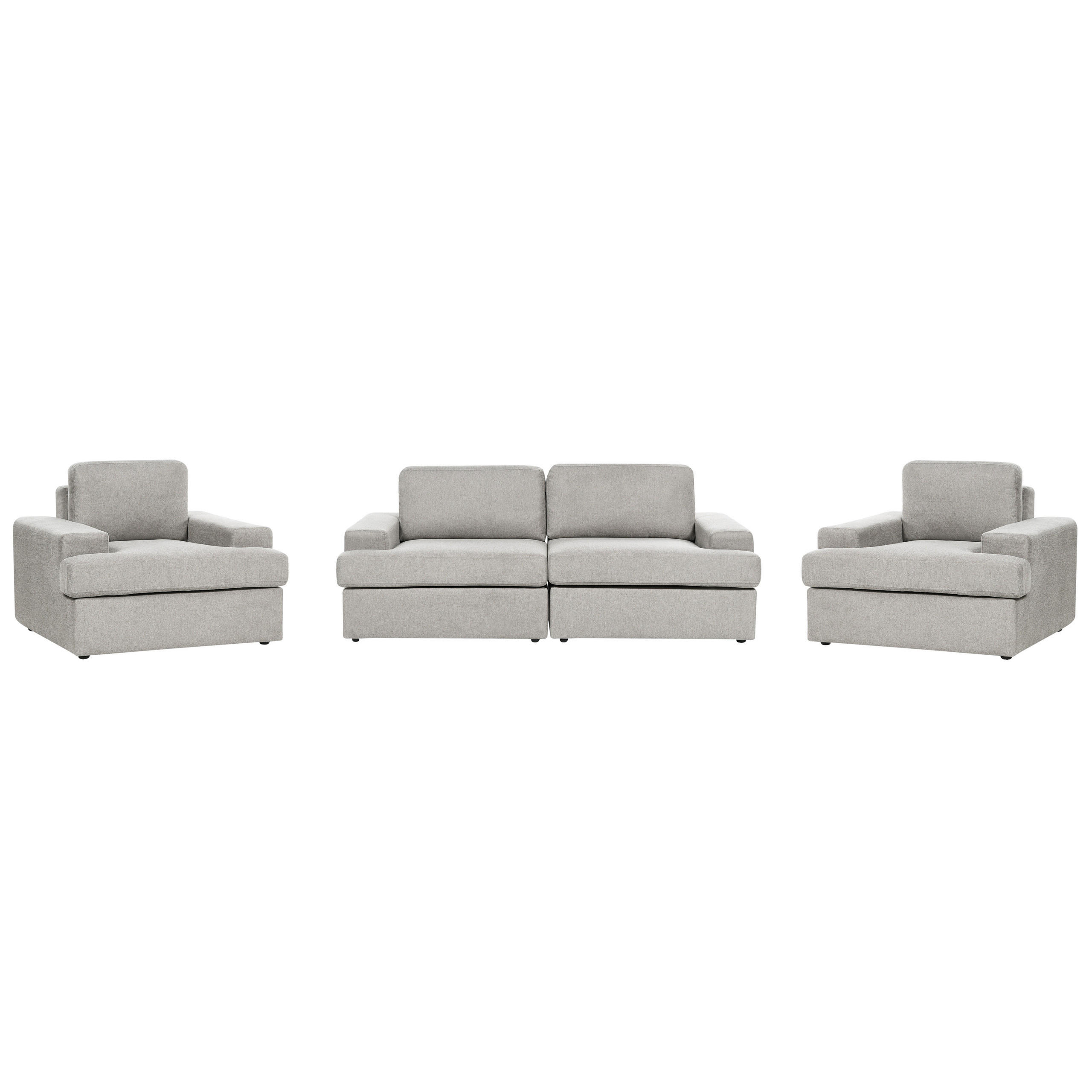 5-SITZER-SOFA SET hellgrau Alla - Grau, Textil (112/112/208cm) - Beliani
