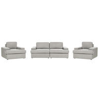 5-SITZER-SOFA SET hellgrau Alla - Grau, Textil (112/112/208cm) - Beliani