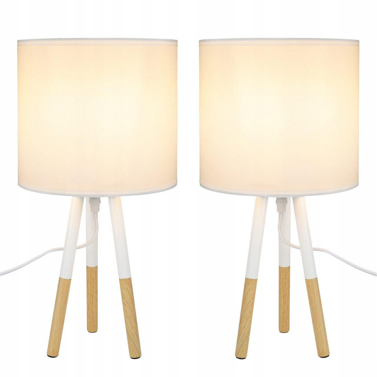 TISCHLEUCHTE Ludwigshafen(2er-set) 19/19/39.6 cm - Weiß, Textil (19/19/39.6cm) - Nettlife