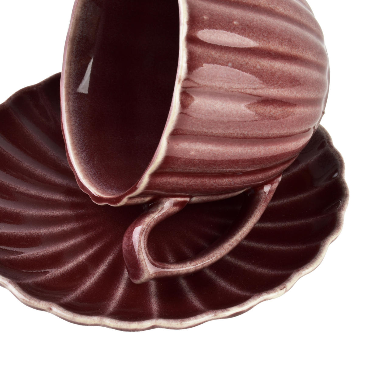 TASSE Evie Dunkelrot 15/10.5/16 cm Porzellan - Dunkelrot, Keramik (0.3L) - Mondex