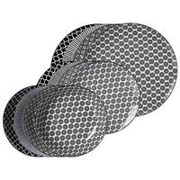 TELLER-SET Takeo schwarz-weiß 12er Set - Schwarz/Weiß, Keramik (2/2/2cm) - Ritzenhoff Breker