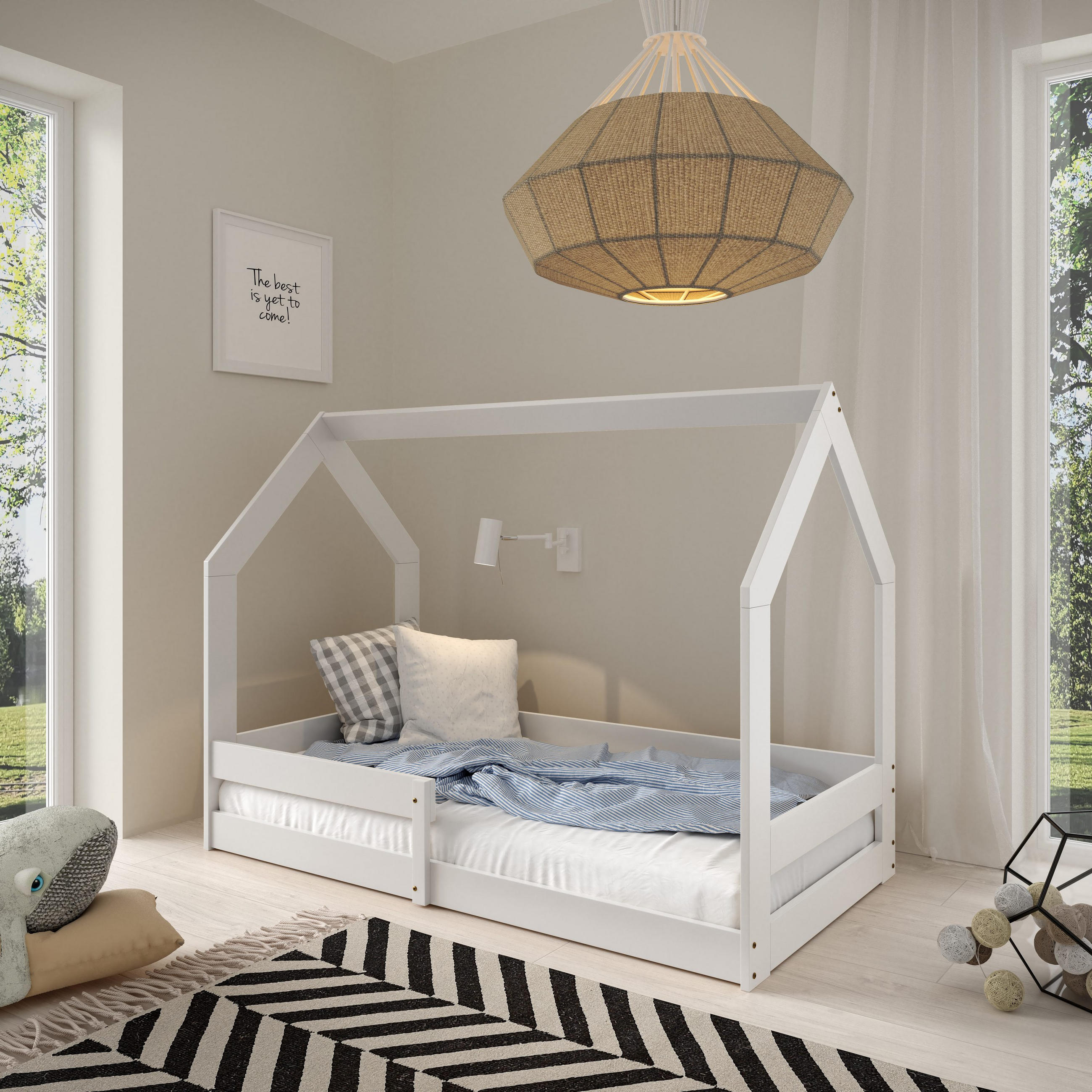 KINDERBETT FLORA 80x160 cm Weiß - Weiß, Holz (80/160cm) - MASSENO