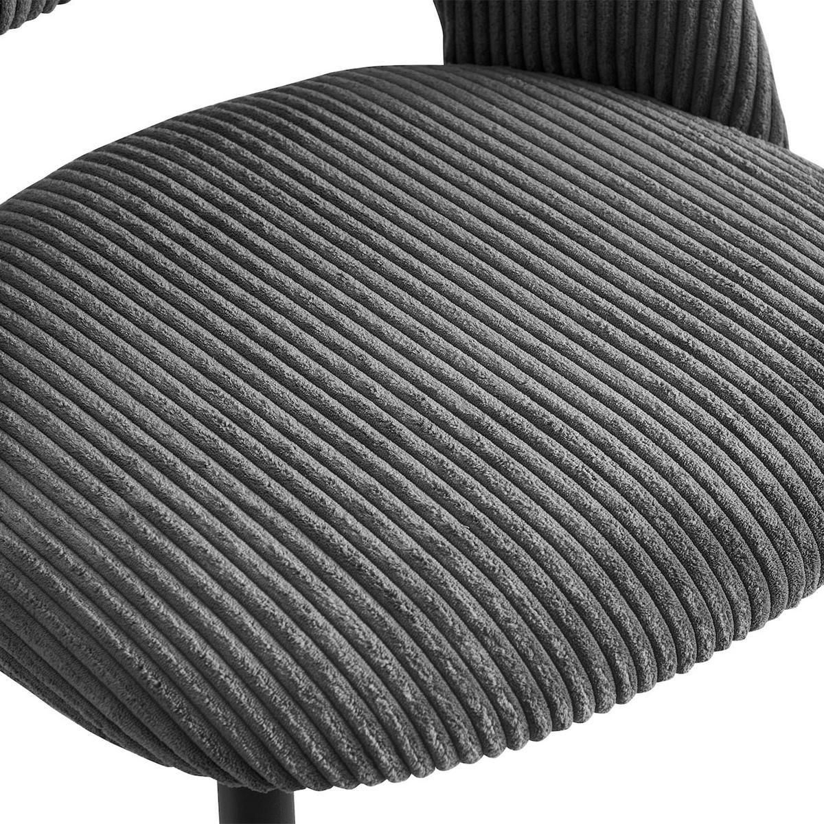 STUHL VICKY Anthrazit 2 Stück - Anthrazit, Textil/Metall (53/80/57cm) - B&D Home