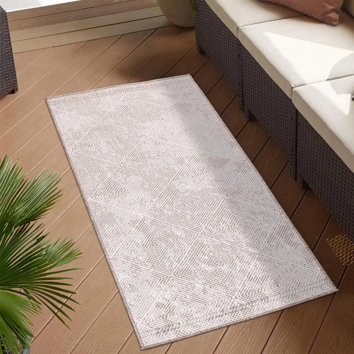OUTDOOR-TEPPICH DuoRug 5845 Creme 80x150 cm - Beige, Textil (80/150cm) - carpet city