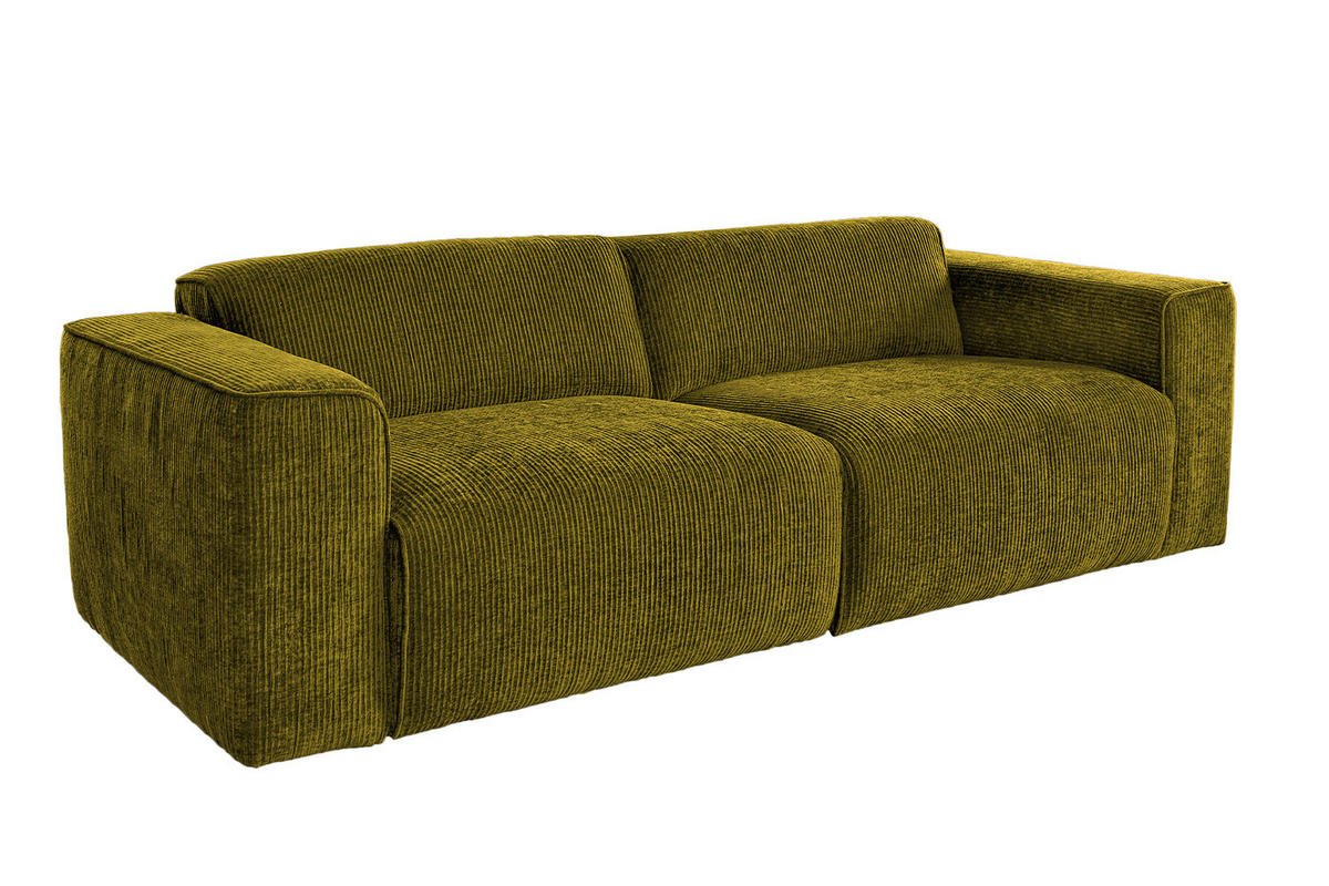 SOFA NELE Gelb - Gelb/Schwarz, Textil (234/71/96cm) - KAWOLA