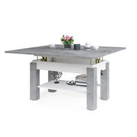 COUCHTISCH rechteckig Beton - Weiß ausziehbar höhenverstellbar - Hellgrau/Weiß, Holzwerkstoff (65/130/60cm) - designimpex