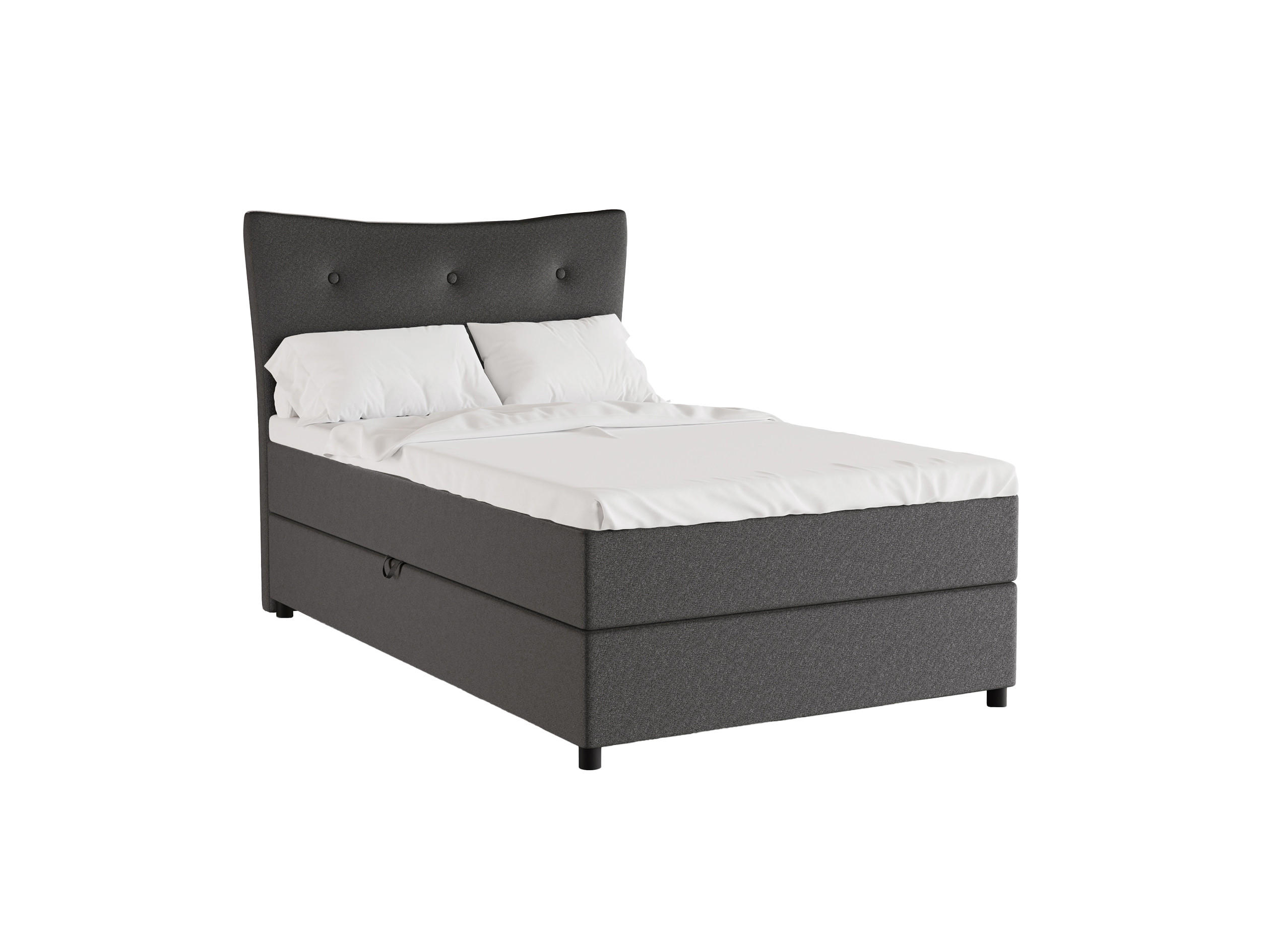 BOXBETT Nevada 120x200 cm Polsterbett mit hochwertiger Bonell-Matratze und Topper - hellgrau - Hellgrau, Holz (120/200cm) - Homesy