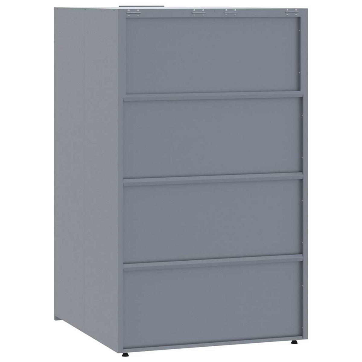 MÜLLTONNENBOX Gorilo für 3 Tonnen Grau 207x79x117 cm - Grau, Metall (207/117/79cm) - DELUKE