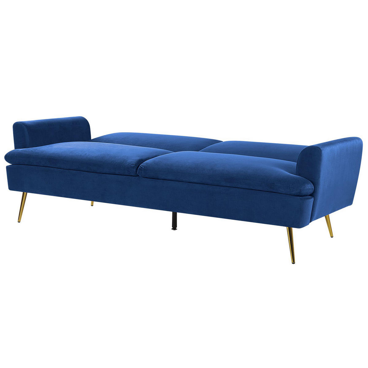 3-SITZER-SCHLAFSOFA Samtstoff Marineblau Vettre - Hellblau, Textil (210/88/84cm) - Beliani